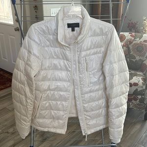 J Crew puffer jacket, white, size M, gently worn